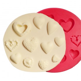 Силиконов калъп "Сърца асорти - 12 модела"